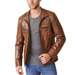 Zach Leather Coat // Brown (Euro: 58)