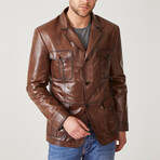 Clark Leather Coat // Whiskey (Euro: 46)