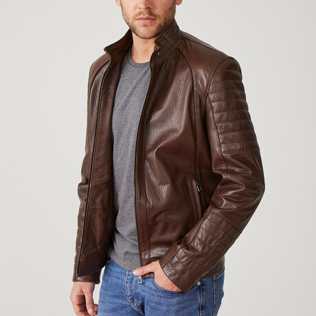 Jose Leather Coat // Brown (Euro: 44)