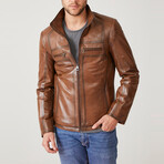 Zach Leather Coat // Brown (Euro: 50)