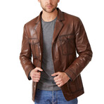 Clark Leather Coat // Whiskey (Euro: 54)