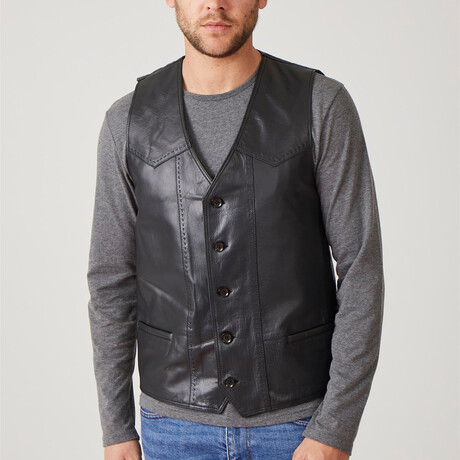 Miguel Leather Coat // Black (Euro: 44)