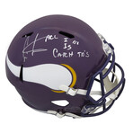 Cris Carter // Minnesota Vikings // Signed Throwback Riddell Full Size Speed Replica Helmet w/All I Do Is Catch TD's