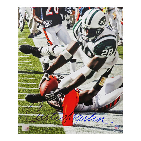 CURTIS MARTIN SIGNED AUTOGRAPH 8x10 PHOTO - NEW ENGLAND PATRIOTS, NEW YORK  JETS