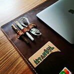 Computer Desk Pad // Antique Tobacco (25"L x 15.7"W)