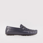 Liam Diamond Patterned Loafers // Navy Blue (Euro: 42)