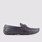 Jason Buckle Detail Loafers // Navy Blue (Euro: 42)