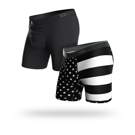 Classic Boxer Brief Pack // Pack of 2 // Black + Independence Black (XS)