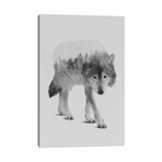 Wolf In The Woods II in B&W by Andreas Lie (18"H x 12"W x 1.5"D)