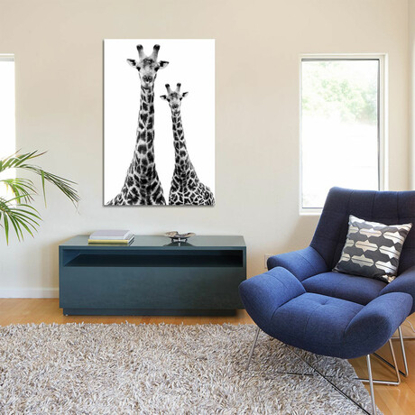 Two Giraffes White Edition II by Philippe Hugonnard (18"H x 12"W x 1.5"D)