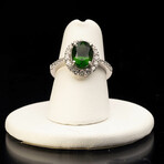 Chrome Tourmaline with Diamonds Ring // Size 6.25