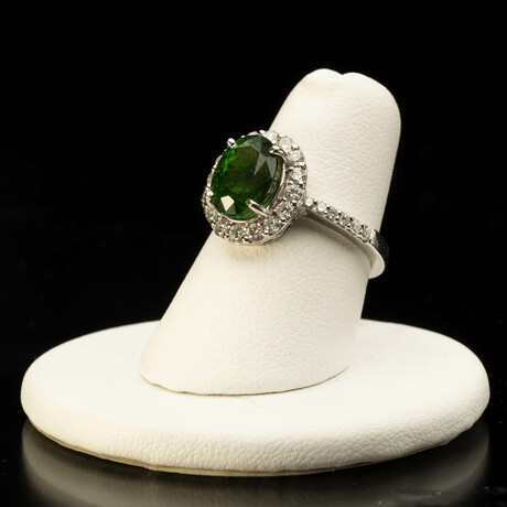 Chrome Tourmaline with Diamonds Ring // Size 6.25