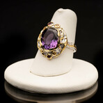 Amethyst, Rhodolite, and Sapphire Ring // Size 7.75