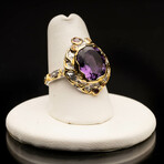 Amethyst, Rhodolite, and Sapphire Ring // Size 7.75