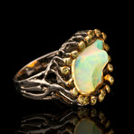 Ethiopian Opal and Peridot Ring // Size 8