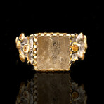 Rutilated Quartz and Yellow Sapphire Ring // Size 8