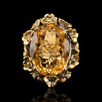 Citrine and Orange Sapphire Ring // Size 6