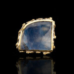 Spectrolite and Blue Sapphire Ring // Size 8
