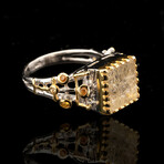 Rutilated Quartz and Yellow Sapphire Ring // Size 8