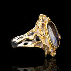 Boulder Opal, Amethyst, and Garnet Ring // Size 7