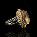 Citrine and Orange Sapphire Ring // Size 6