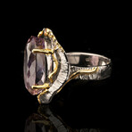 Amethyst and Yellow Sapphire Ring // Size 8
