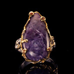 Charoite and Sapphire Ring // Size 6.5