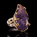 Charoite and Sapphire Ring // Size 6.5
