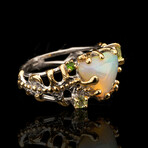 Opal, Peridot, and Chrome Diopside Ring // Size 8.5