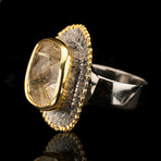 Rutilated Quartz Ring // Size 6.75