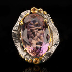 Amethyst and Yellow Sapphire Ring // Size 8