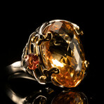Citrine and Orange Sapphire Ring // Size 8