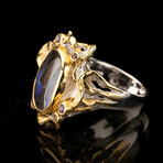 Boulder Opal, Amethyst, and Garnet Ring // Size 7