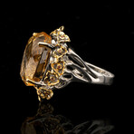 Citrine and Orange Sapphire Ring // Size 6