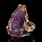 Charoite and Sapphire Ring // Size 6.5