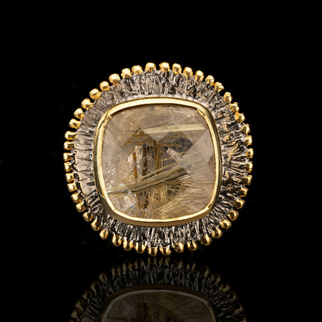Rutilated Quartz Ring // Size 6.75