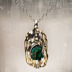 Green Diopside, Emerald, and Peridot Pendant