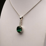 Chrome Tourmaline with Diamonds Pendant
