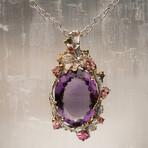 Amethyst, Pink Sapphire, Garnet, and Rubellite Pendant