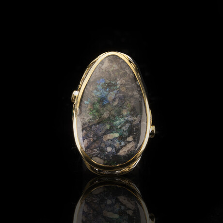 Matrix Opal, Emerald, and Sapphire Ring // Size 7.5