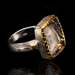 Boulder Opal and Yellow Sapphire Ring // Size 8