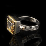 Citrine and Orange Sapphire Ring // Size 7.5