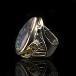 Matrix Opal, Emerald, and Sapphire Ring // Size 7.5