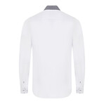 Ryan Plaid Collar Long Sleeve Button Up Shirt // White (XL)