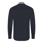 Jackson Plaid Collar Long Sleeve Button Up Shirt // Navy (XL)