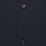 Jackson Plaid Collar Long Sleeve Button Up Shirt // Navy (XL)