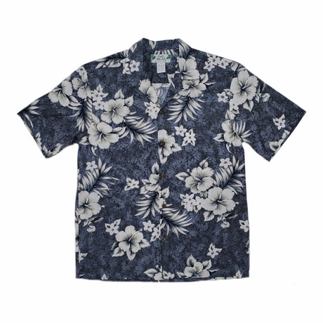 Crack Hibiscus Shirt // Gray (Small)