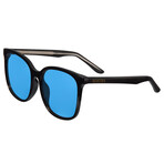 Linux Polarized Sunglasses // Black Frame + Blue Lens