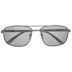 Gotham Polarized Sunglasses // Silver Frame + Black Lens