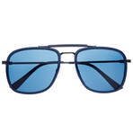 Flyer Polarized Sunglasses // Navy Frame + Blue Lens